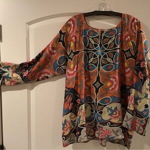 Johnny Was Silk Multicolor Women's Tunic Top